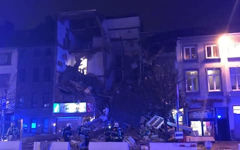 An explosion ripped through buildings in Antwerp on Monday night - Credit: Ann Sophie Van Triel/Twitter