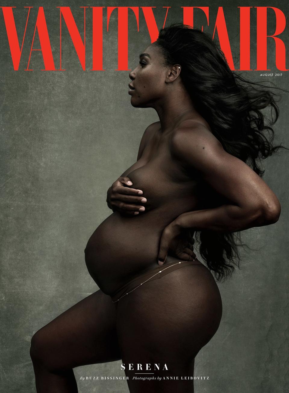 Sportswoman Serena Williams famously posed naked on the August 2017 cover of Vanity Fair [Photo: Vanity Fair]