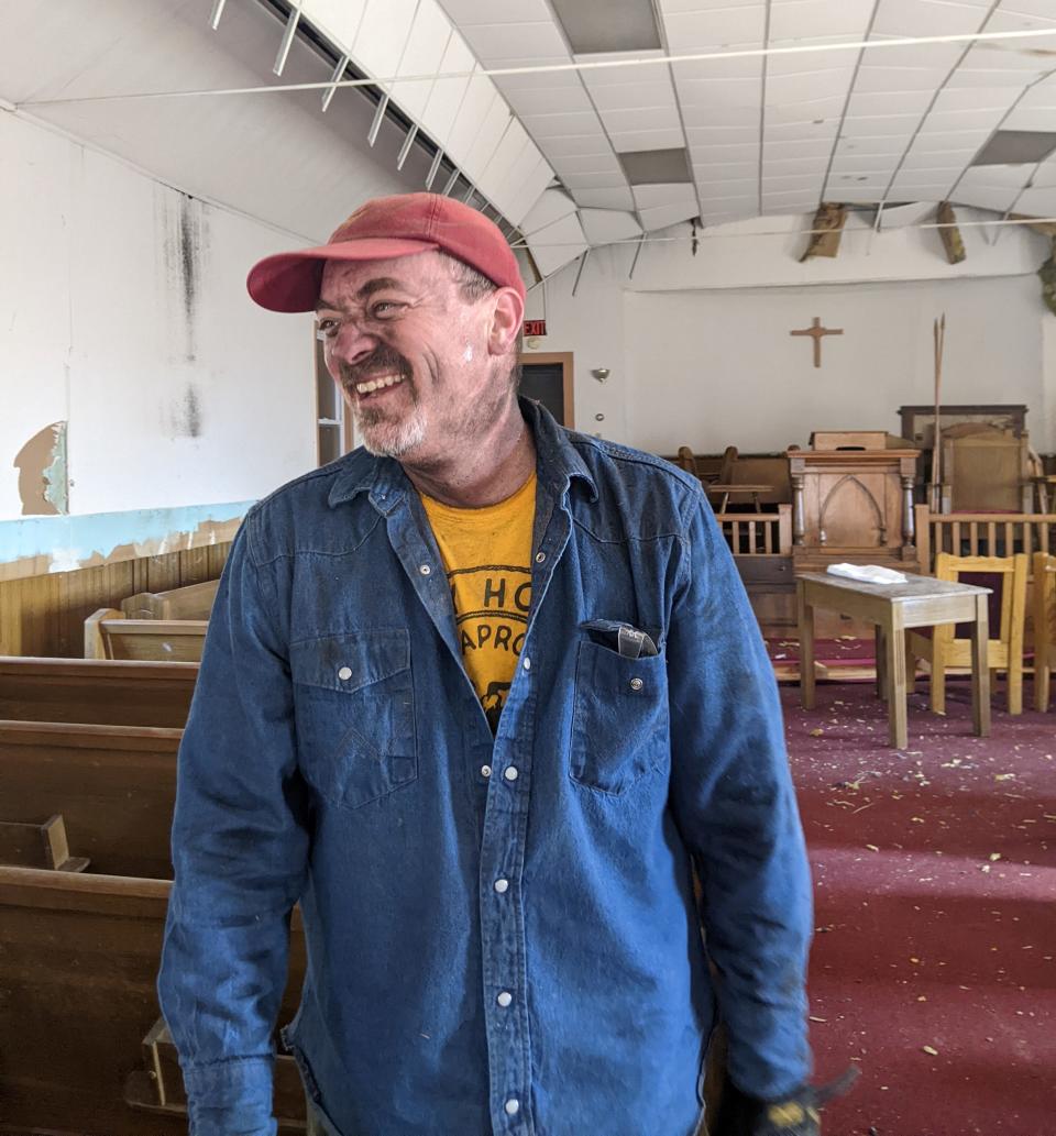 Volunteer Will Hornaday "after a long day of work" at Cappadocia.