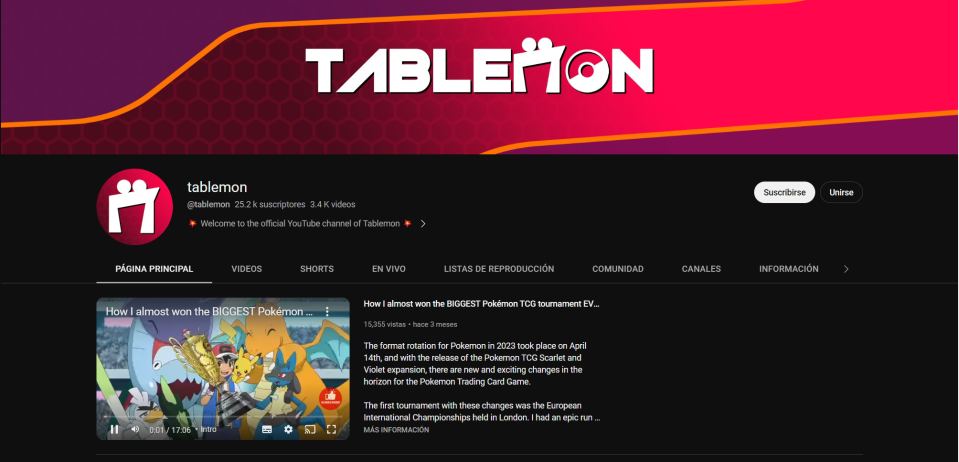 Pablo Meza tiene un canal lleno de contenido de Pokémon TCG