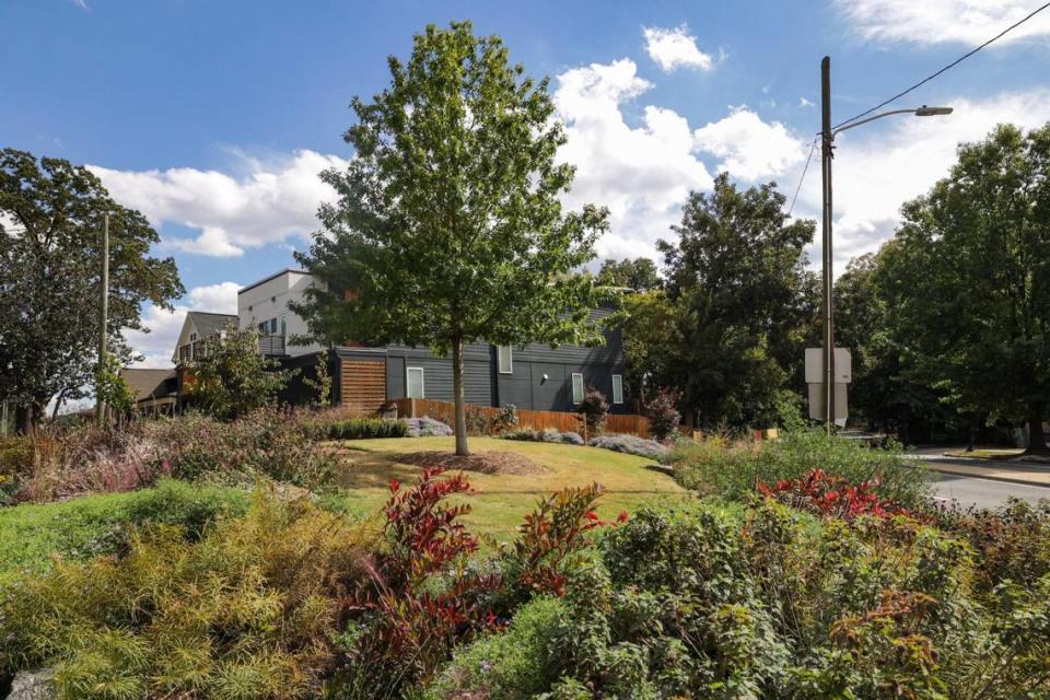 The city used tree preservation dollars to transform this former treeless lot on Martin Street just west of uptown into a community green space.