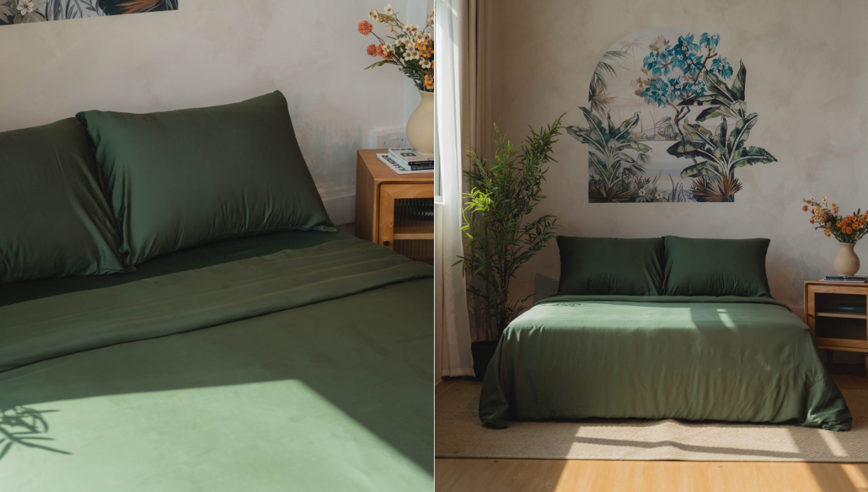 Sunday Bedding has introduced a new calming colour, Pine Green, to promote better sleep. 