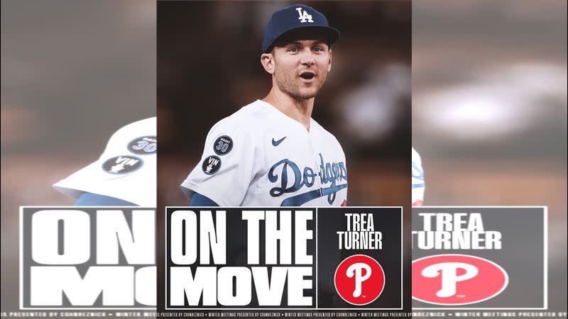 透納（Trea Turner）和費城人簽下11年3億美金合約。（圖／翻攝自MLB推特）