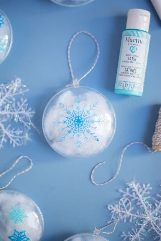 Stenciled Snowflake Ornaments