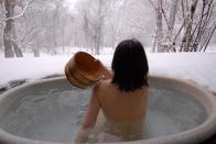 <p>Leave your inhibitions - and your towel - at the front door and enjoy Japan's hot springs like a local. Make sure you wash thoroughly before entering and make the most of the free toiletries that are often provided, otherwise ask at the front desk to purchase some.</p>