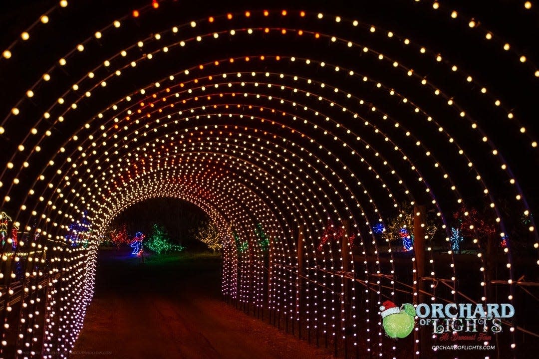 The Orchard of Lights is a guided tour through 32 acres of holiday light displays.