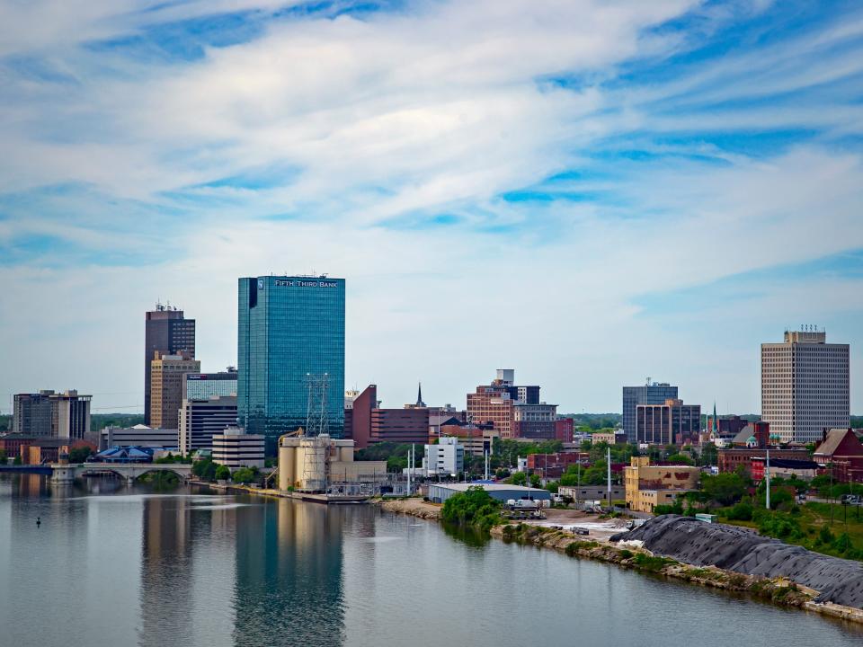 View of the Maumee River in Toledo, Ohio.