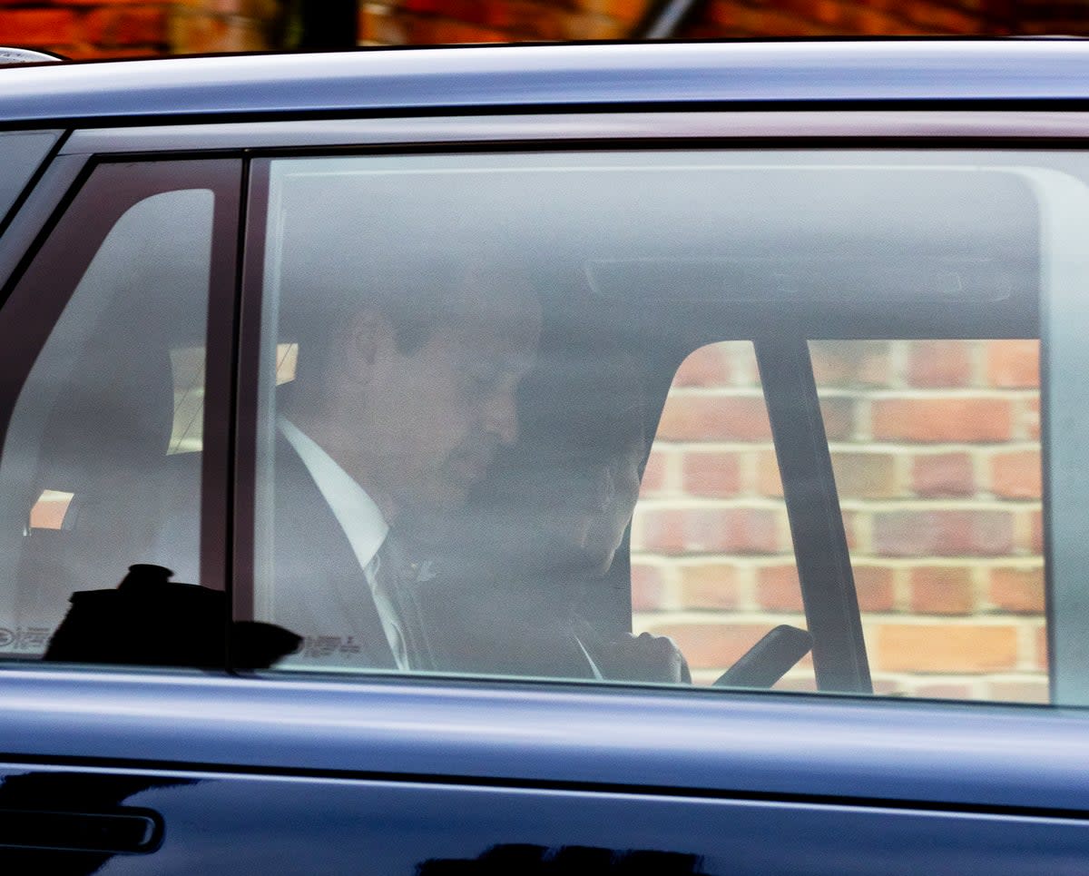 Prince William leaves Windsor Castle with Kate on Monday (Bruce Bennett)