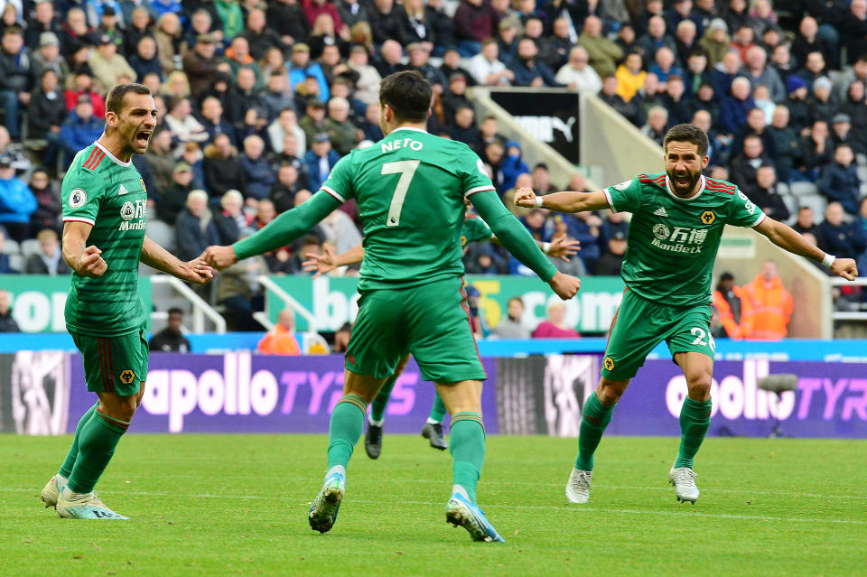 Jonny Otto of Wolverhampton Wanderers celebrates after he scores his sides first goal. (Credit: Getty Images)