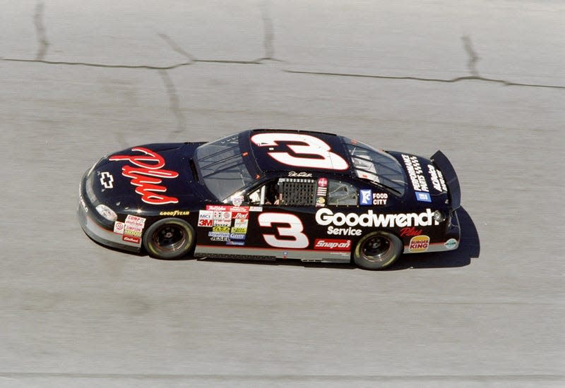 Dale Earnhardt in action during the 1998 NASCAR Daytona 500.