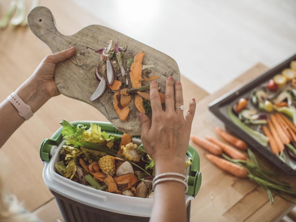 Using food scraps for homemade compost saves on waste.