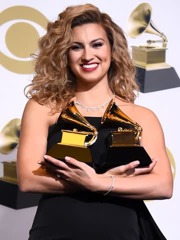 <p>Amanda Edwards/Getty</p> Tori Kelly in the press room during the 61st Annual GRAMMY Awards in 2019.