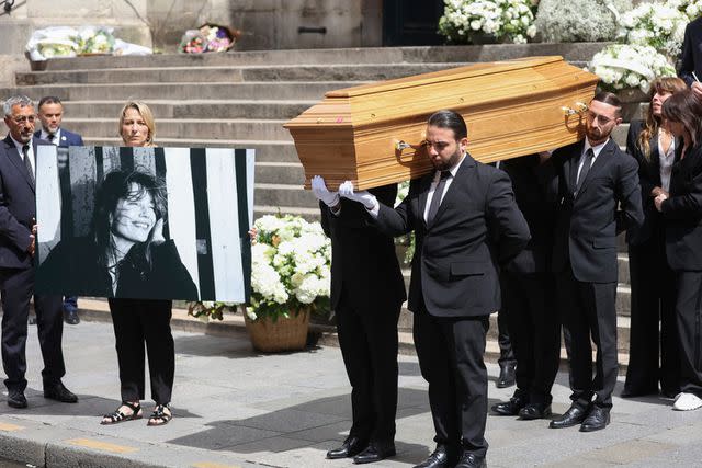 <p>Sipa via AP Images</p> Jane Birkin's funeral on July 24, 2023 in Paris, France