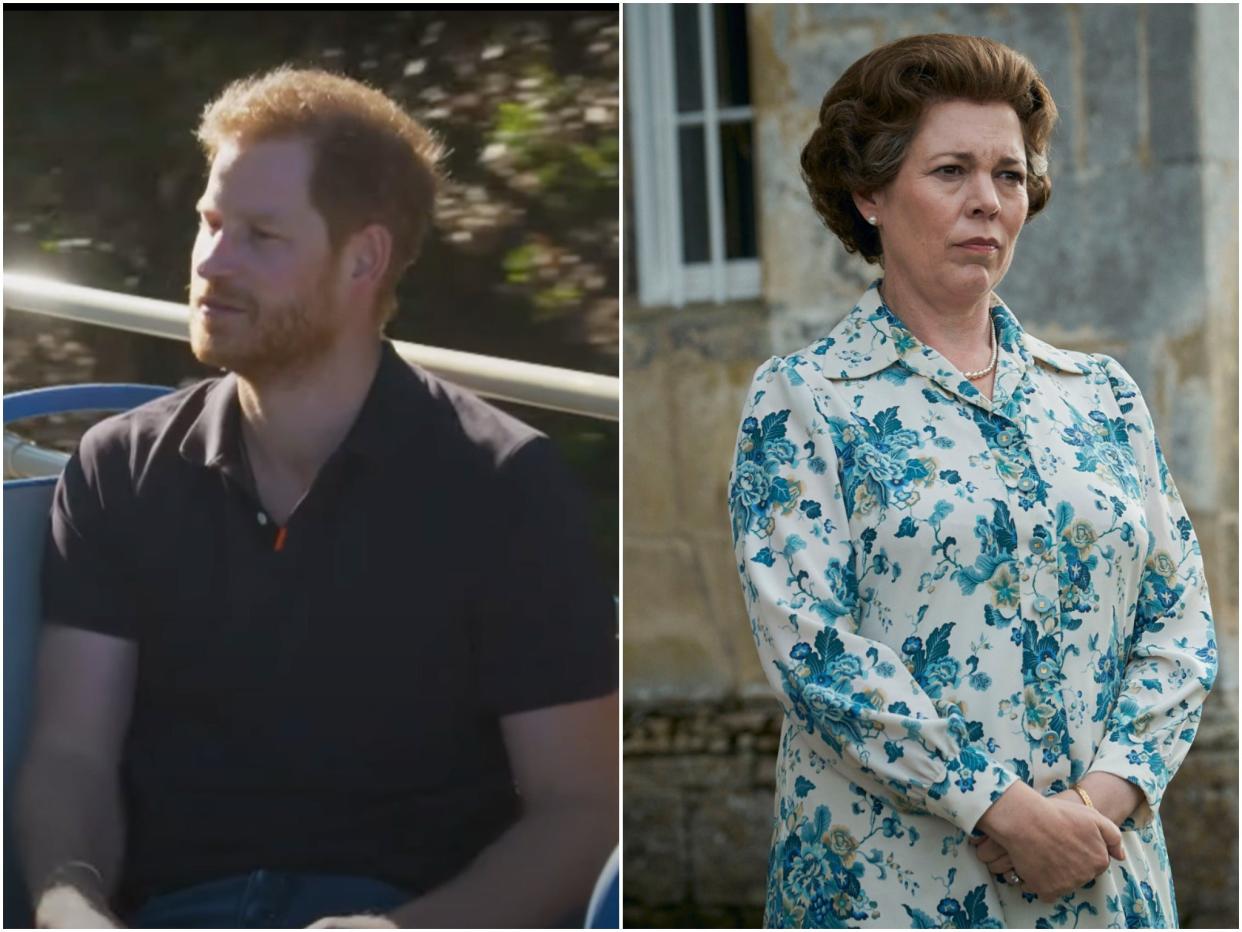 Prince Harry shared his thoughts on The Crown (CBS/Netflix)