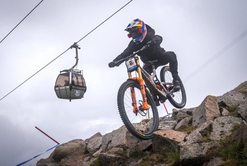 Great Britain’s Laurie Greenland during day two of the Mercedes-Benz UCI MTB World Cup event in Fort William (Jane Barlow/PA) (PA Wire)