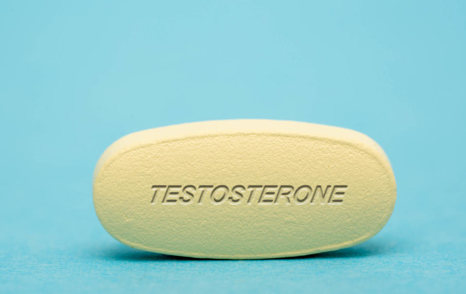 Testosterone pill, conceptual image