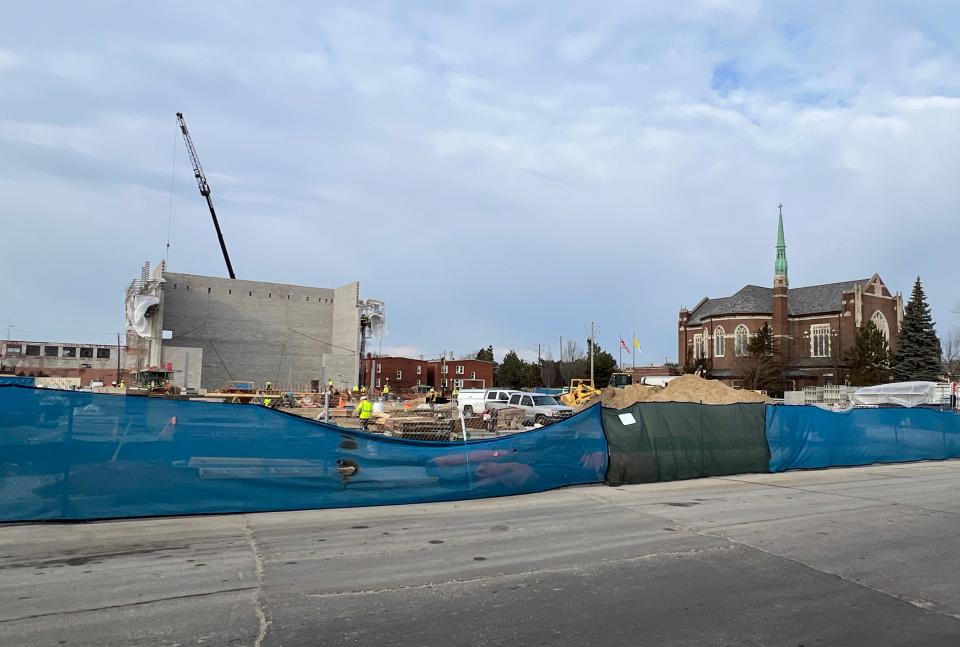 Construction begins on the A. Paul and Carol C. Schaap Center for the Performing Arts on the border of Grosse Pointe Park and Detroit along Jefferson Avenue in Grosse Pointe Park.