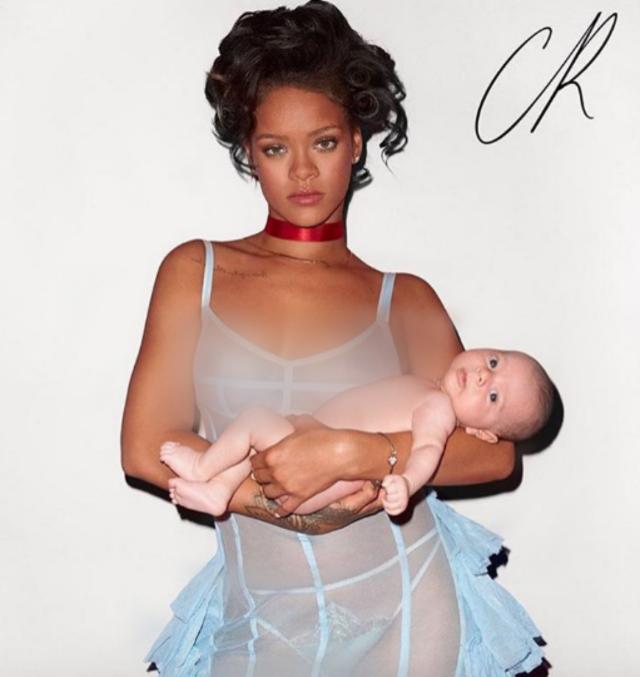 Rihanna Exposes Her Nipples, Holds Baby in Stunning New Photo