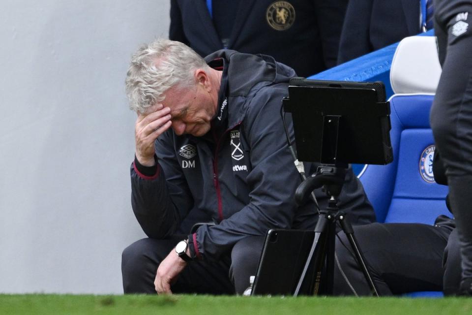 Moyes has two games remaining following the 5-0 thrashing at Chelsea (Getty Images)