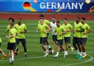 Football Soccer - Euro 2016 - Germany Training - Stade Camille Fournier, Evian-Les-Bains, France - 25/6/16 - Germany's Jerome Boateng and team mates during training. REUTERS/Denis Balibouse