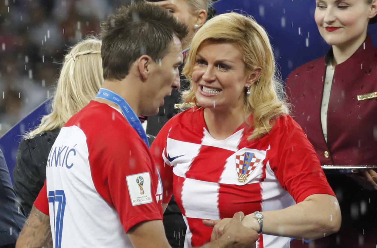 Croatian President Kolinda Grabar-Kitarovic after the Fifa World Cup final loss to France