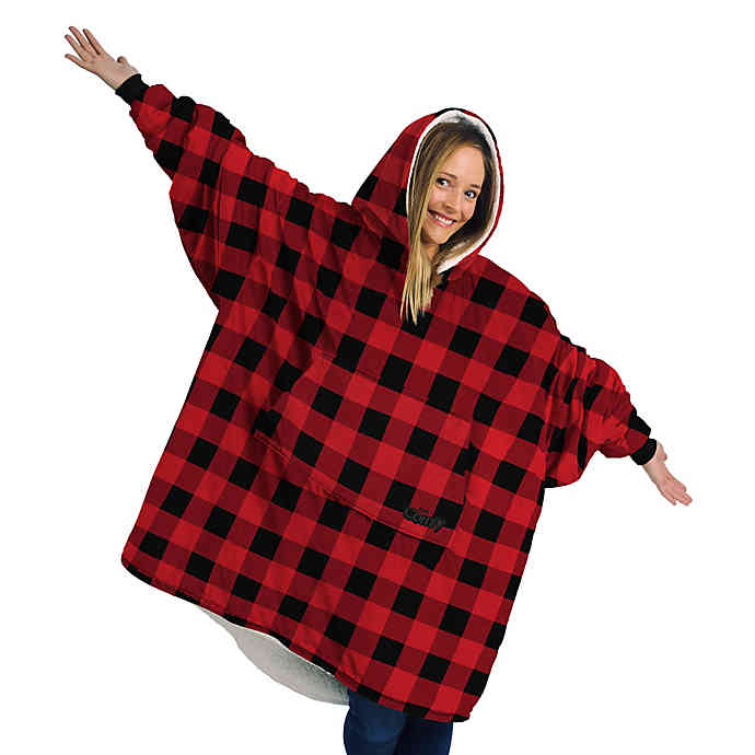 The Comfy The Original One Size Sweatshirt Blanket in Buffalo Check