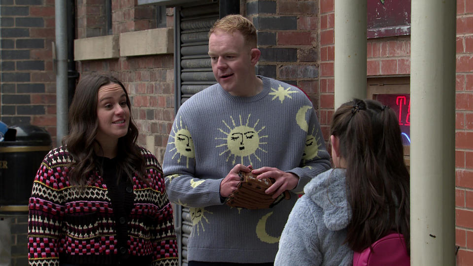 FROM ITV

STRICT EMBARGO -  No Use Before Tuesday 28th March 2023

Coronation Street - Ep 1092021

Wednesday 5th April 2023

As Faye Windass [ELLIE LEACH] says goodbye to Miley [FRANKIE-JAE SIMMONS] and Jackson [JOSEPH WILLIAMS EVANS] at the team stop, Craig Tinker [COLSON SMITH] confesses to Faye that he feels jealous of Jackson.

Picture contact - David.crook@itv.com

This photograph is (C) ITV and can only be reproduced for editorial purposes directly in connection with the programme or event mentioned above, or ITV plc. This photograph must not be manipulated [excluding basic cropping] in a manner which alters the visual appearance of the person photographed deemed detrimental or inappropriate by ITV plc Picture Desk. This photograph must not be syndicated to any other company, publication or website, or permanently archived, without the express written permission of ITV Picture Desk. Full Terms and conditions are available on the website www.itv.com/presscentre/itvpictures/terms

