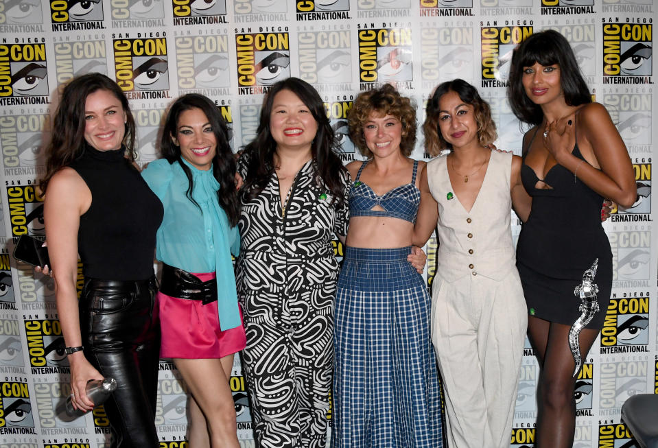 Jessica and the cast of She-Hulk, including Tatiana Maslany and Jameela Jamil