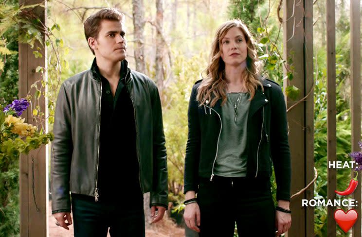 Paul Wesley and Elizabeth Blackmore (Credit: The CW)