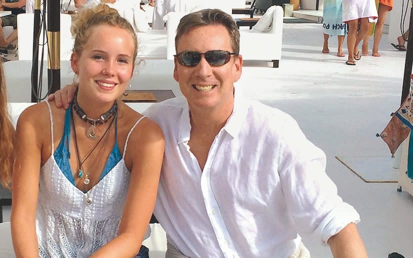 Gardner on holiday with his daughter Melissa in Majorca in 2015 - Courtesy of Frank Gardner