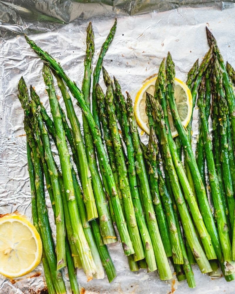 roasted asparagus with lemon