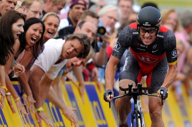 US cyclist Lance Armstrong competes on July 3, 2010. The 41-year-old Texan faces legal battles after being stripped last year of his record seven Tour de France titles due to doping