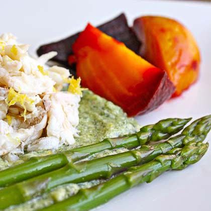 Chilled Crab, Asparagus, and Beet Salad