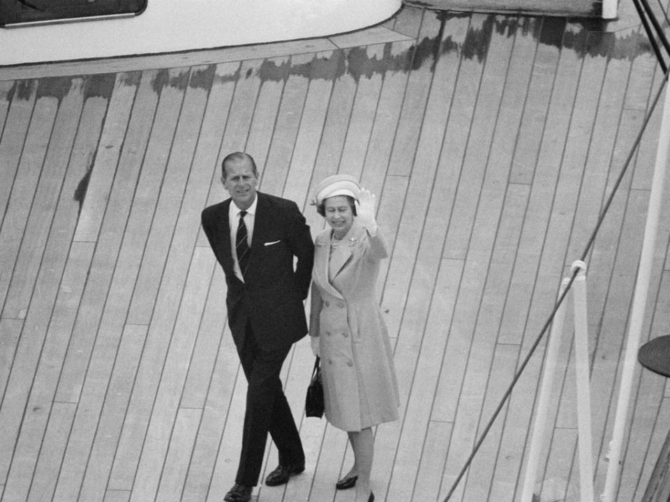 Queen Elizabeth II and Prince Philip during the Royal Progress trip via boat down the River Thames from Greenwich to Lambeth (Getty Images)