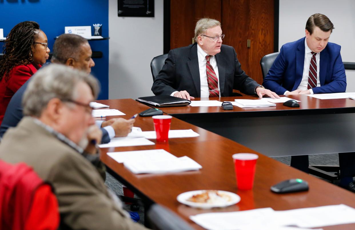 Springfield Mayor Ken McClure presides over a special City Council session on Tuesday, Feb. 14, 2023 to vote on purchasing Hammons Field and an adjacent parking lot.