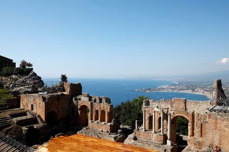 A general view of the Greek Theatre of Taormina, where leaders from the world's major Western powers will hold their annual summit, in Taormina Italy May 18, 2017. REUTERS/Antonio Parrinello