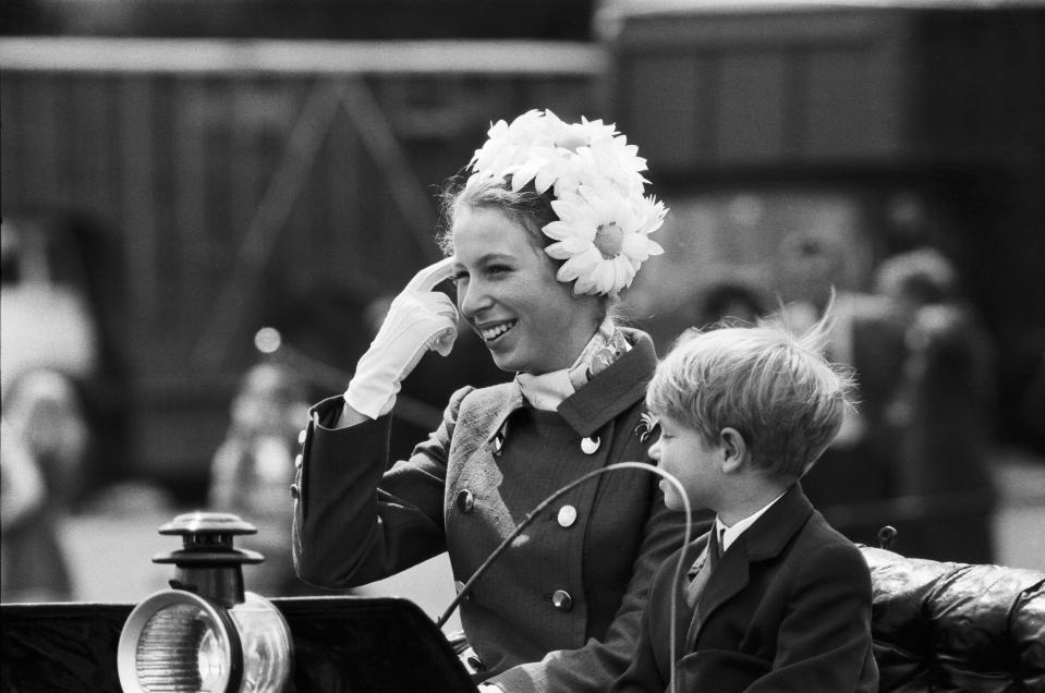 Princess Anne accompanied by Prince Edward, driving a French Chaise. June 1969. (Photo by Daily Mirror/Daily Mirror/Mirrorpix via Getty Images)