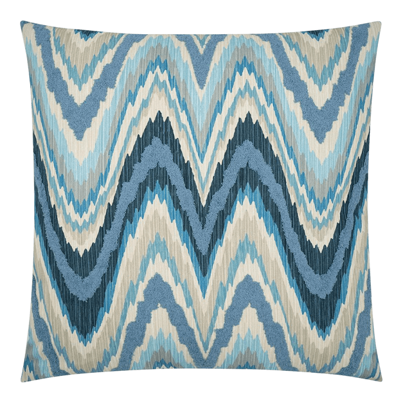 Artisanship Flamestitch Pillow in Blue, 24" x 24"