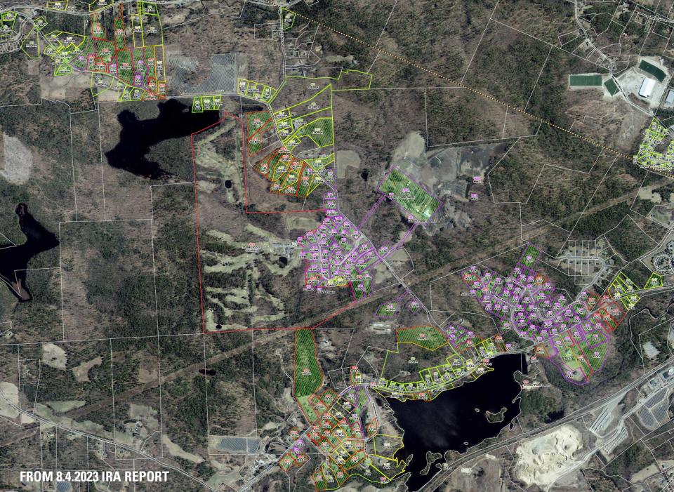Over 200 properties are affected by the PFAS contamination in the Crocker Pond, Bean Porridge Hill Rd., and South Ashburnham Rd. area. The map shows by color which homes have higher levels of PFAS and where the PFAS leakage is most affected. To further view the interactive map visit https://westminsterpfas.com/map/