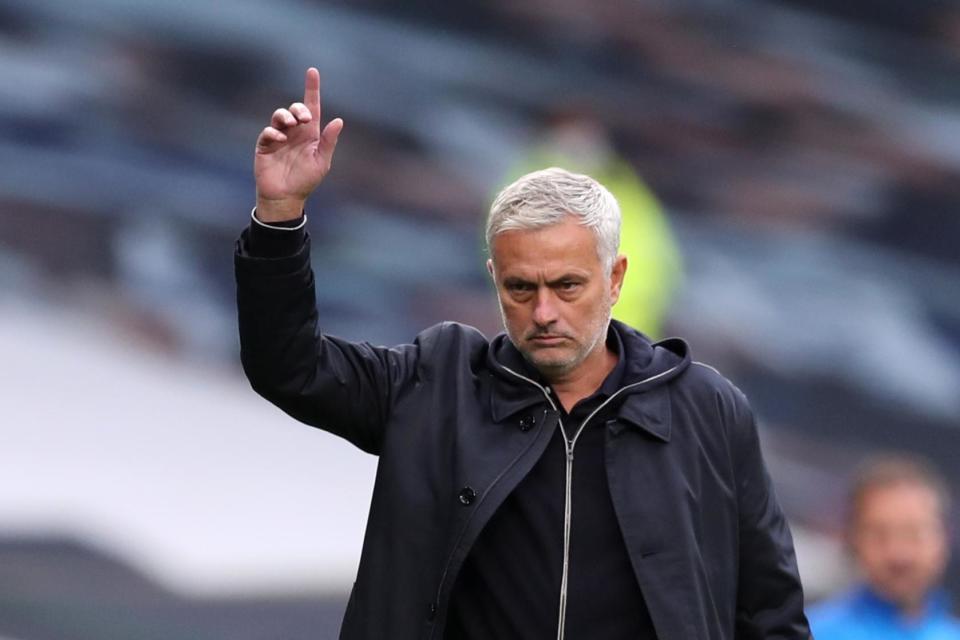 Mourinho could not resist a subtle dig at former club Manchester United Photo: Tottenham Hotspur FC via Getty Images