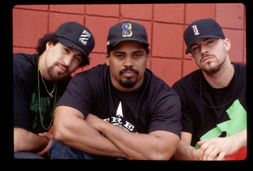 Cypress Hill with DJ Muggs (right), master of wonderfully strange noises (Photo by Lynn Goldsmith/Corbis/VCG via Getty Images)