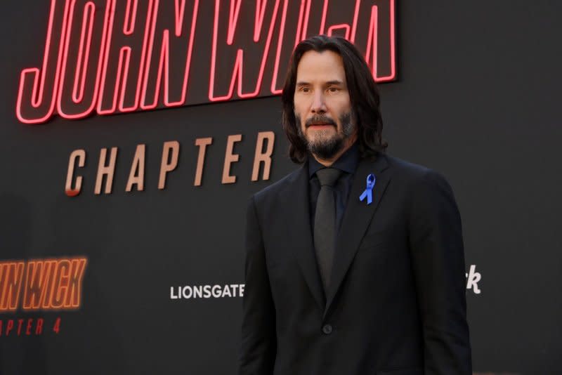 Keanu Reeves attends the premiere of "John Wick: Chapter 4" in Los Angeles on March 20. File Photo by Jim Ruymen/UPI