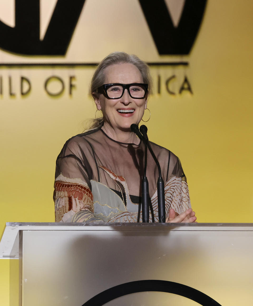Streep speaking at an event