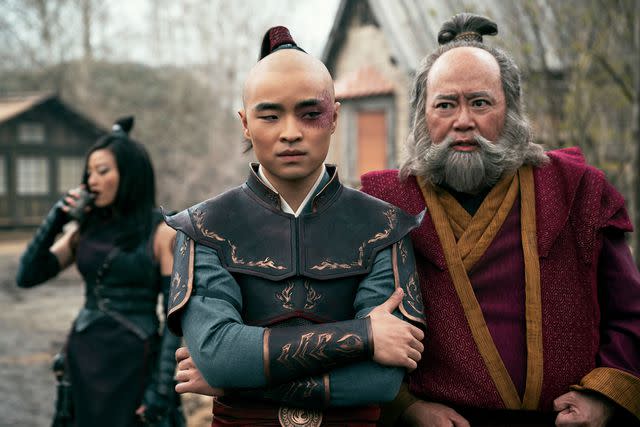 <p>Robert Falconer/Netflix</p> Arden Cho, Dallas Liu, and Paul Sun-Hyung Lee on 'Avatar: The Last Airbender'