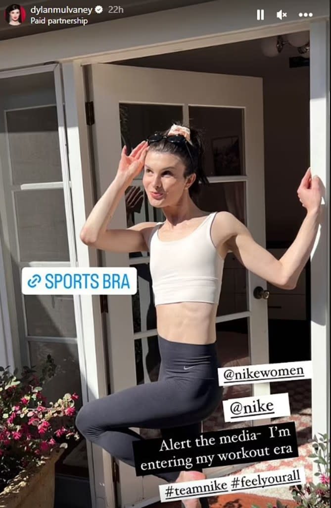 Trans influencer Dylan Mulvaney was tapped by Nike to hawk sports bras — an item that is essential for biological females to participate in sports.. Dylan Mulvaney/Instagram