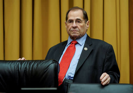 FILE PHOTO: U.S. Rep. Jerrold Nadler (D-NY) waits for U.S. Secretary of Homeland Security Kirstjen Nielsen to testify to the House Judiciary Committee hearing on oversight of the Department of Homeland Security on Capitol Hill in Washington, U.S., December 20, 2018. REUTERS/Joshua Roberts/File Photo