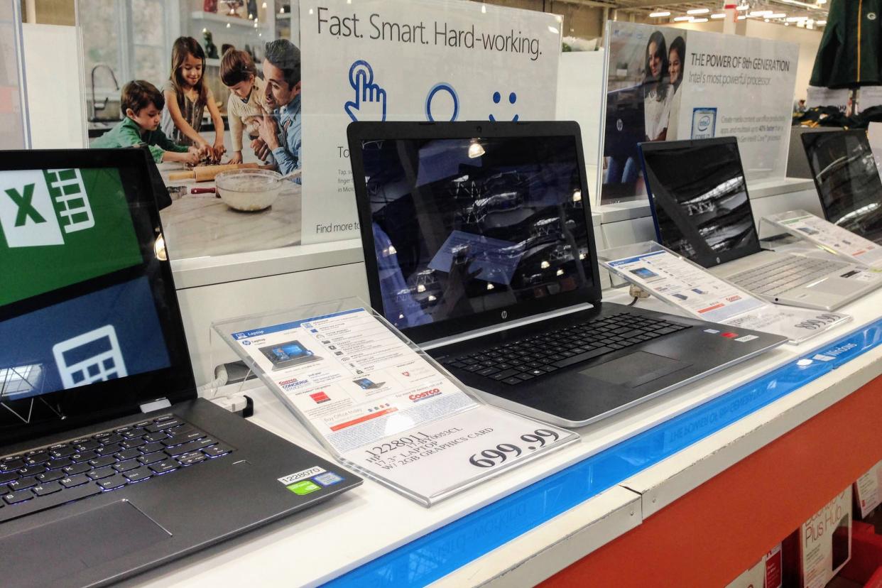 Laptop section at Costco