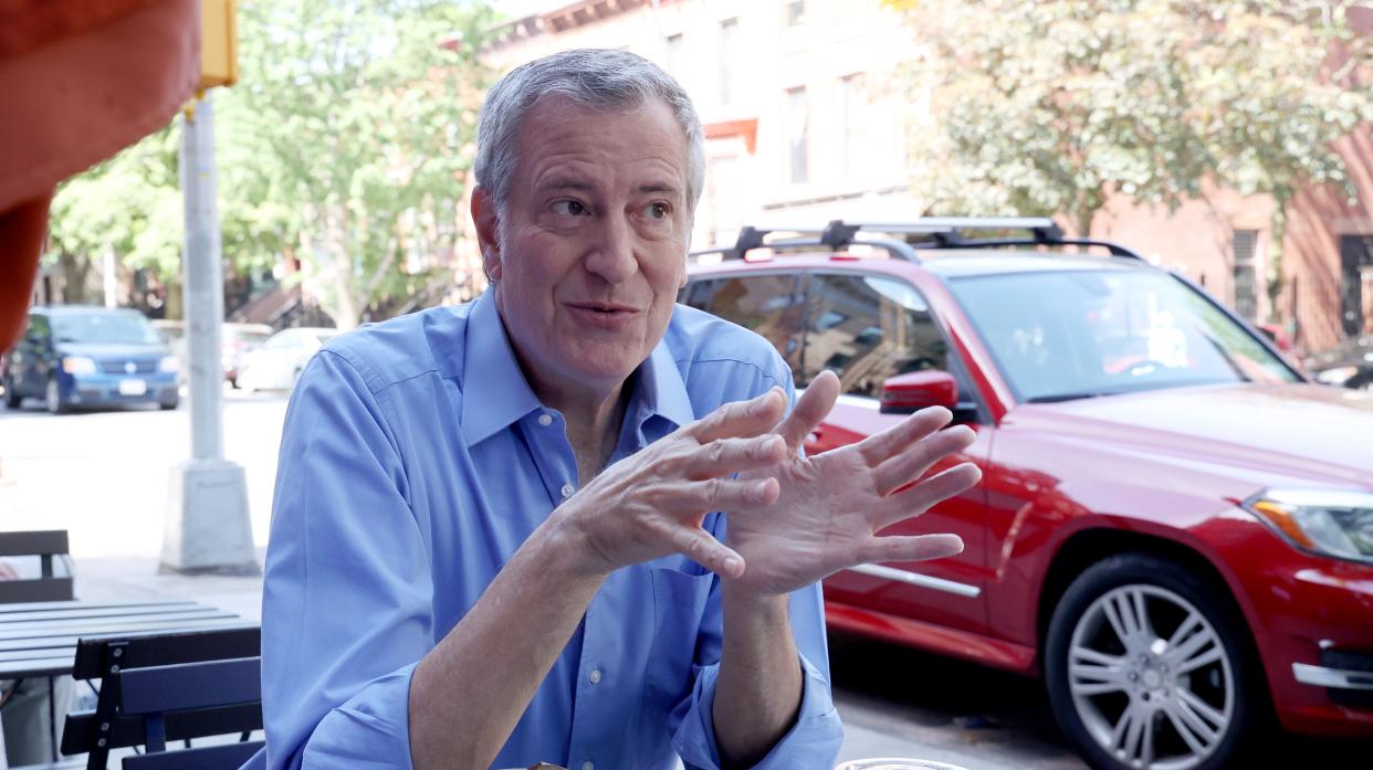 Former New York City Mayor Bill de Blasio at the Muse Café in Park Slope, Brooklyn, New York on Monday, May 23, 2022. 