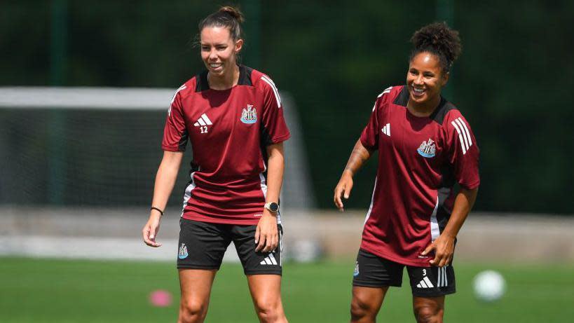 Deanna Cooper and Demi Stokes in training