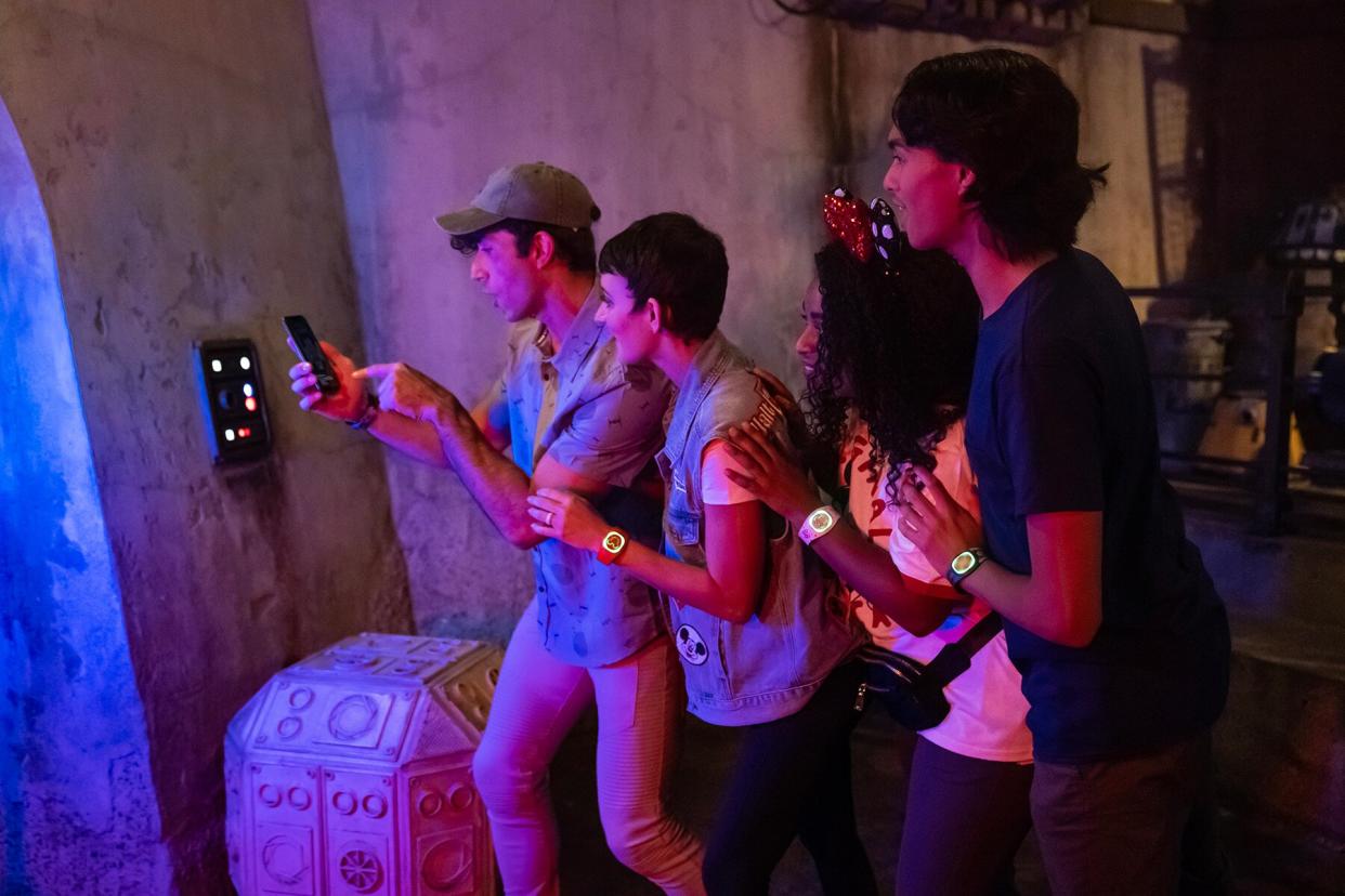 Guests at Walt Disney World Resort in Lake Buena Vista, Fla., will be able to use MagicBand+ to join the Batuu Bounty Hunters’ Guild in Star Wars: Galaxy’s Edge at Disney’s Hollywood Studios. Guests will follow the band’s light patterns and haptics to find numerous virtual bounties hidden throughout Black Spire Outpost.